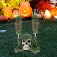 thumbnail image 5 of &nbsp;Halloween Skull Skeleton Ground Breaker Stakes - Outdoor Horror Decor with Ghost Hands & Green Gauze, 3-Piece Set, 5 of 7
