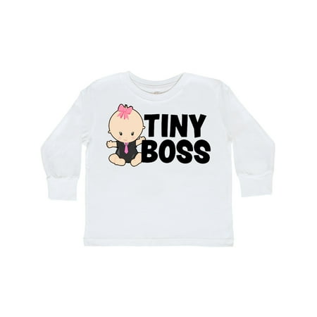 

Inktastic Tiny Boss with Baby in Suit Gift Toddler Toddler Girl Long Sleeve T-Shirt