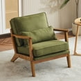 thumbnail image 7 of Ktaxon Accent Chair Line Fabric Upholstered Armchair, Reading Club Chair with Pillow for Living Room Bedroom Furniture Green, 7 of 7