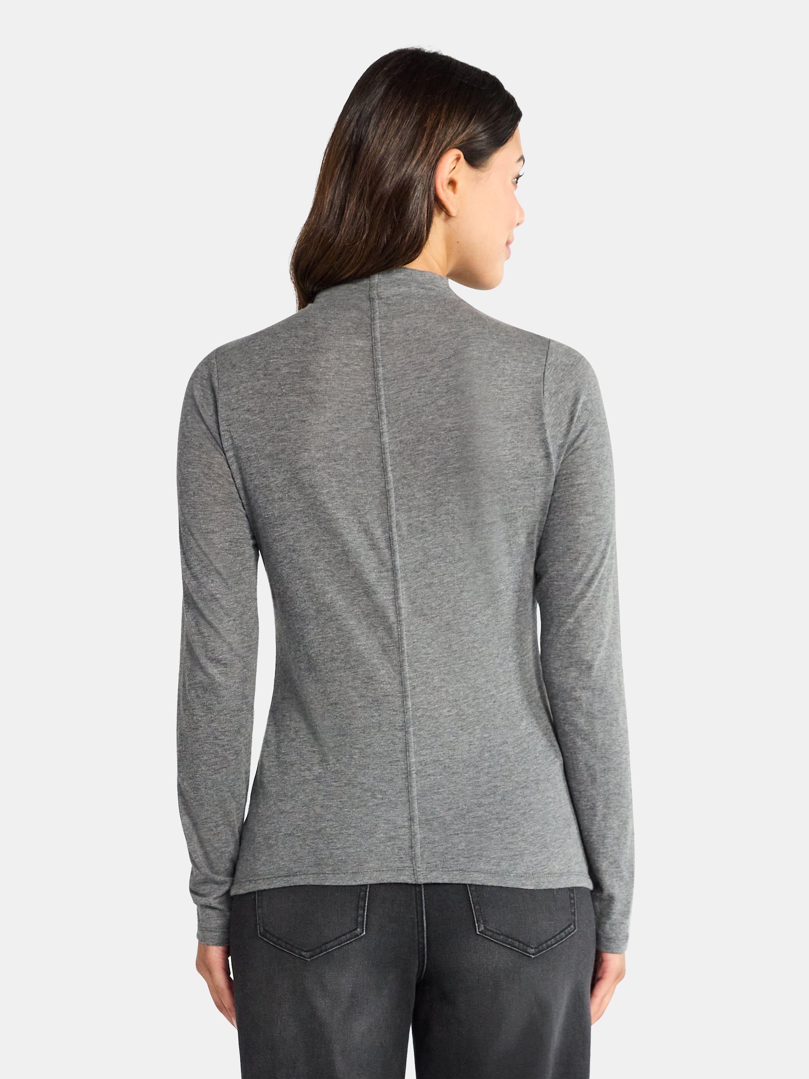 Time and Tru Women's Tissue Like Turtleneck Top, Sizes XS-XXXL