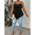 thumbnail image 4 of JustVH Women Plus Size XL-5XL Studded Beaded Spaghetti Strap Sleeveless Peplum Blouse, 4 of 7
