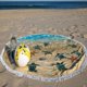 thumbnail image 4 of Toalla de playa redonda de microfibra de estilo oriental de lujo, de secado rápido, muy suave, sin arena, con diseño abstracto con patrón jaspeado para manta de piscina, 4 of 5