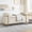 Beige, variant on 44" Upholstered Storage Bench with Arms and Hidden Storage, Bouclé Fabric Ottoman Bench with Gold Metal Legs, Modern Entryway Bedroom Bench,Beige
