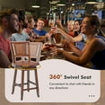 thumbnail image 4 of Bar Stools Set of 4, 24.5 Inch Counter Height Bar Stool with Rattan Back, 360°Swivel Seat, Comfortable Footrests, Rubber Wood Bar Stools for Kitchen Island, Dining Room, Cafe, Pub (4), 4 of 12