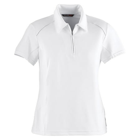 Mesh Spandex Suit - North End Sport Red 78618 Ladies' Poly Spandex Polo With Mesh Shirt White 2XL