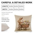 thumbnail image 2 of Cushion Case Egg Cart Bunny Festive Rabbit Garden Harvest Throw Pillow Cover Rabbit Bunny Egg Floral Leaves Decorative Bed Pillowcases 18"x18" for Couch Bed Car, 2 of 7