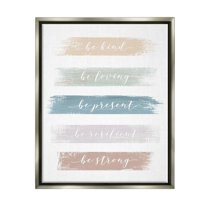 Stupell Industries Inspiring Brush Stroke Phrases Be Strong Pastels Graphic Art Luster Gray Floating Framed Canvas Print Wall Art, Design by Graffitee Studios