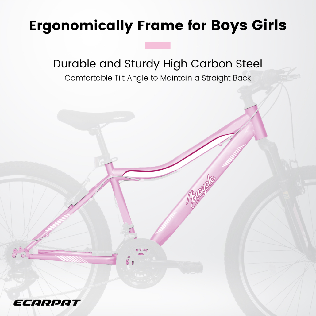 Mountain Bike 24 26 Inch High Density Carbon Steel Frame 21 Speed Gear System With Front Suspension And Dual V Brakes 80% Pre Assembled For Adults Teens