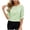 Green, variant on Women's Striped Shirt Boat Neck 3/4 Sleeve Ruffle Blouses Button Back Trendy Tops Casual Work Office Baggy T-Shirt