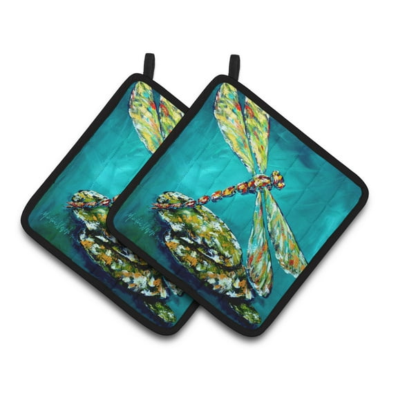 Carolines Treasures MW1144PTHD Insect - Dragonfly Matin Pair of Pot Holders , 7.5HX7.5W, multicolor