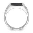 thumbnail image 2 of Sterling Silver Rhodium-plated Polished Black Onyx Men's Ring, 2 of 6