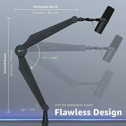 IXTECH Bat Wing Microphone Boom Arm Stand, 25.5 inch Height, Heavy Duty for Gaming & Streaming