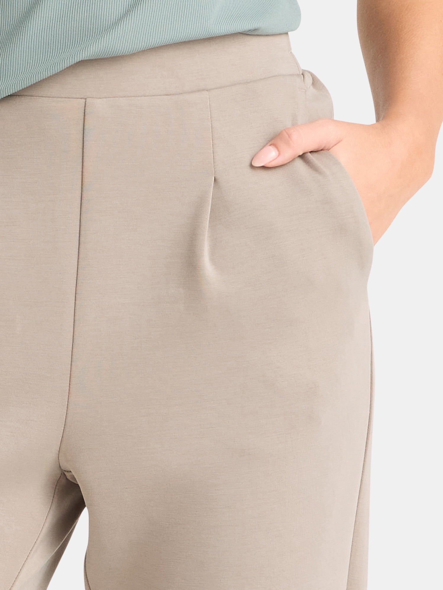 Avia Women's and Women's Plus ScubaKnit Pleat Joggers with Pockets, Size XS-4X