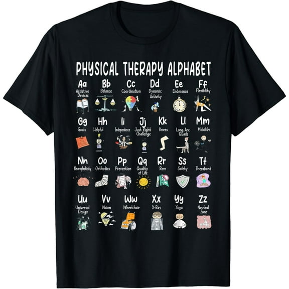 Physical Therapy Alphabet, ABC of Physical Therapy, PT PTA T-Shirt