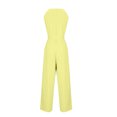 thumbnail image 6 of Sevevn Womens Fashionable Casual French Retro Temperament Fashionable Bottom Pants Wide Leg Jumpsuit Yellow Free Size Summer Clearance, 6 of 6