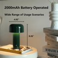thumbnail image 2 of Boreal Craft Petite Veilleuse Lampe de Table Sans Fil Lampe de Table Portable Dimmable Rechargeable Lampe Moderne Petite Lampe de Chevet Lampe à Piles Veilleuse pour Intérieur Extérieur (Vert), 2 of 3