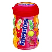 Mentos Gum Sugar-Free Tropical Red Fruit Lime Chewing Gum, 50 Regular Size Pieces, Bottle