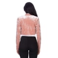 thumbnail image 5 of Fashion Secrets Women's Collarless Velvet Velour Bolero Shrug Cardigan (XX-Large, Dusty Pink), 5 of 5