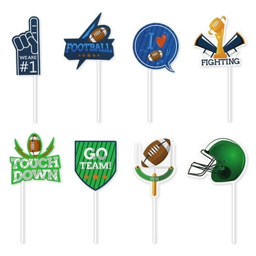 Oraceous PRETYZOOM 72PCS Football Cupcake Toppers Party Decorations Cake Topper Picks Toothpick Toppers