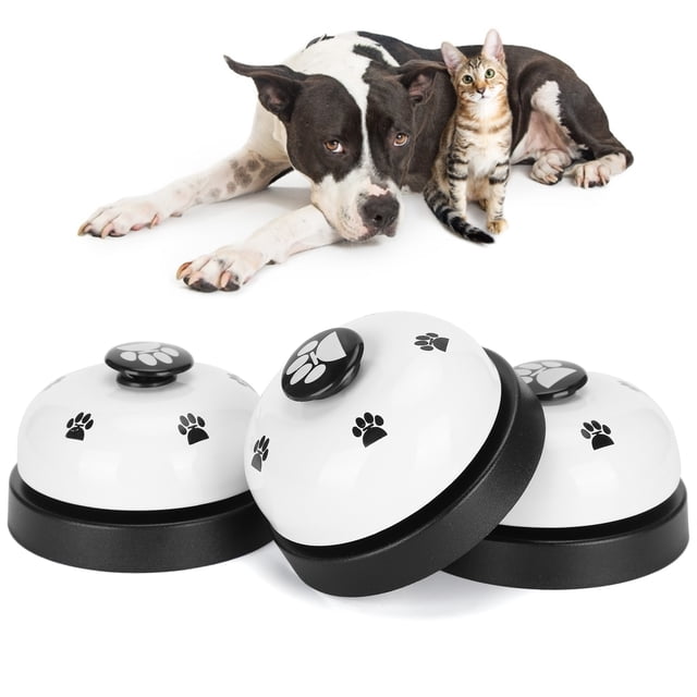 3Pcs Pet Toy Training Tools, Pet Training Bell, Durable for Training Bell Dog White