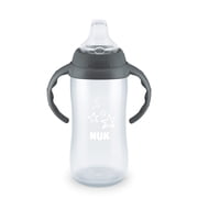 NUK Large Learner Tritan Cup, Soft Spout, 10 Ounce, Gray Star, 1 Count