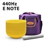 TOPFUND 440 Hz Yellow E Note Crystal Singing Bowl Solar Plexus Chakra 8 inch with Heavy Duty Carrying Case and Suede Striker