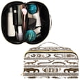 thumbnail image 6 of Iauyy Rhombus Cosmetic Bag with Handle Large Capacity Luxury Twill Travel Makeup Bag ,Newt Art Style, 6 of 8