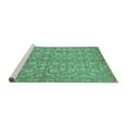thumbnail image 2 of Ahgly Company Machine Washable Indoor Round Abstract Turquoise Blue Modern Area Rugs, 8' Round, 2 of 4