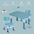 thumbnail image 6 of REDCAMP Kids Multi Activity Table, Height Adjustable Table and Chair Set,3 in 1 Multi Activity Building Block Table with 2 Chairs, Storage Bins, Blue, 6 of 8