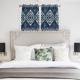 thumbnail image 3 of Navy Blue Kitchen Curtains Window Panels, Vintage Tribal Abstract Geometric Tie Dye Art Insulated Window Treatment Curtain, Grommet Curtains for Bedroom/Living Room/Bathroom, 2 Piece 42"Wx54"L, 3 of 8