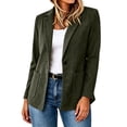 thumbnail image 2 of SuTry Women's Blazer Jacket Notched Lapel One Button Long Sleeve Patch Pockets Relaxed Fit Suede Texture Casual Office Workwear Daily Commute Outerwear, 2 of 4