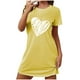 thumbnail image 2 of Camisón corto extragrande para mujer, estampado, cuello redondo y manga corta, de poliéster., 2 of 4