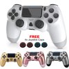 Wireless Controller Dual Vibration Game Joystick Controller for PS4/Slim/Pro Console ( White)