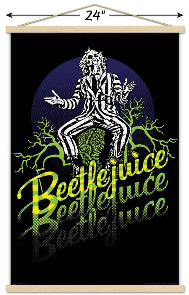 Beetlejuice - Yellow and Green Neon Wall Poster with Magnetic Frame, 22.375" x 34"