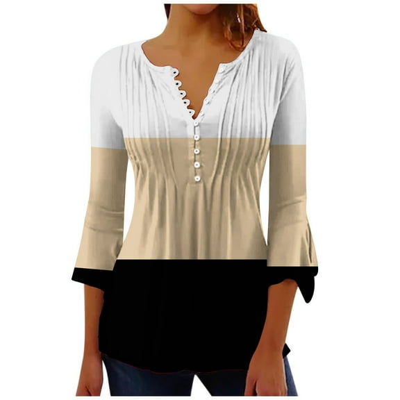 Zuesphe Womens Summer Tops Xl Tunic Shirts for Women 3/4 Sleeve Work Blouses for Women Office Plus Women'S Summer Tunics for Leggings