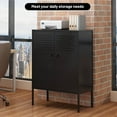 thumbnail image 2 of 2 Door Metal Accent Cabinet, 47" H Metal Locker Accent Storage Cabinet, Sideboard Cabinet with Adjustable Shelves, Black, 2 of 7