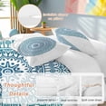 thumbnail image 2 of 3 Piece Turquoise Boho Duvet Cover Set Twin Size,Microfiber Comforter/Quilt Cover with Corner Ties and 2 Pillowcases,Retro Ethnic Teal Geometric Aesthetic All Season Soft Bedding with Zipper Closure, 2 of 8