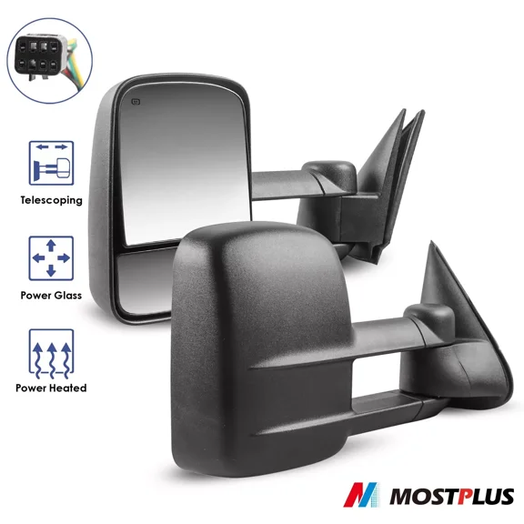 MOSTPLUS Pair Power Heated Tow Mirrors for 1999-2002 Chevy Silverado GMC Sierra 1500 2500