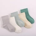 thumbnail image 2 of Toddler Crew Socks - 5 Pairs Baby Cotton Solid Socks Kids Neutral Socks for Boys Girls 0-8 Years, 2 of 6