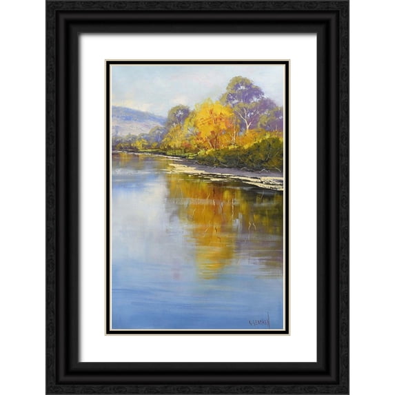Gercken, Graham 22x32 Black Ornate Wood Framed with Double Matting Museum Art Print Titled - Tumut River