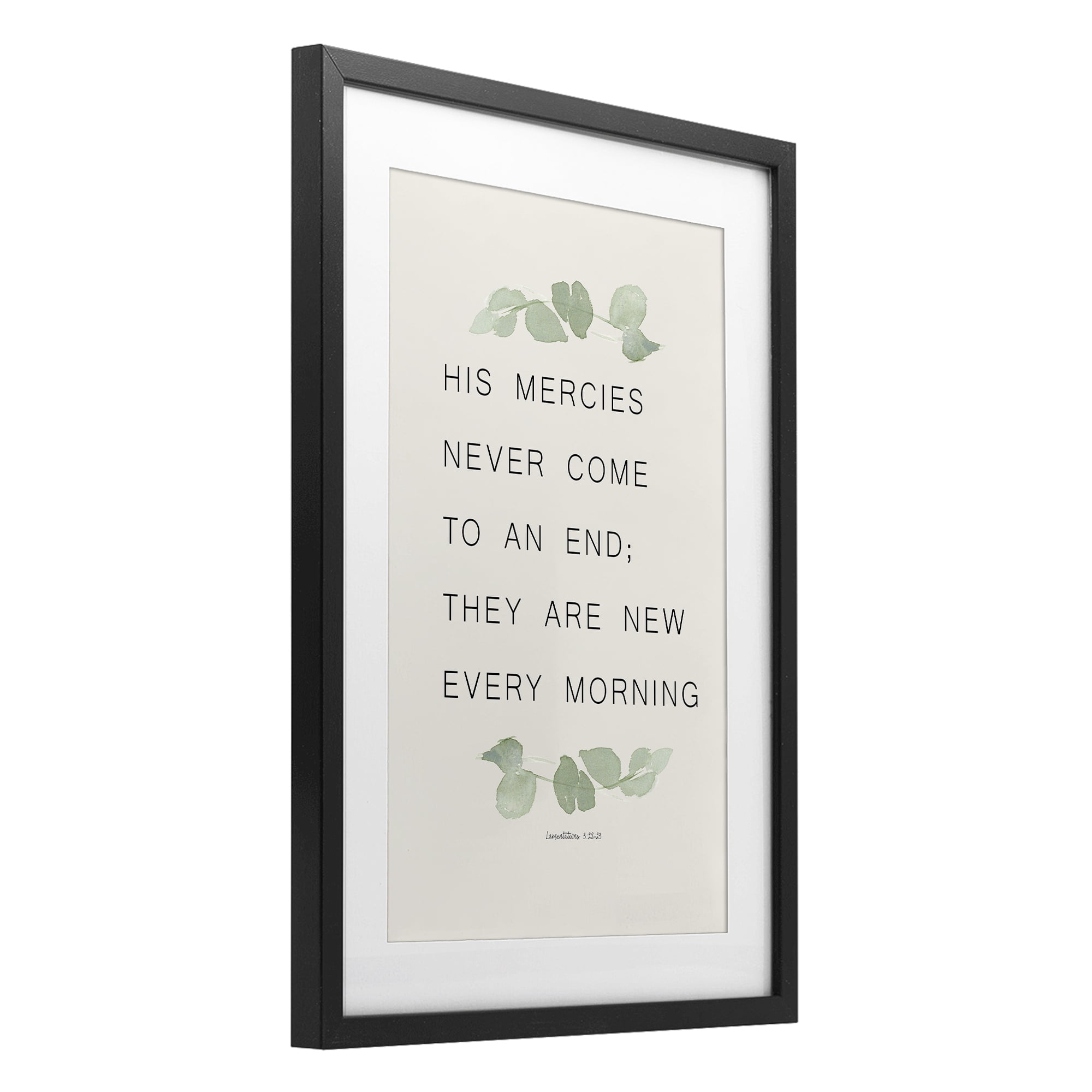 Stupell Industries Mercies New Every Morning Black Framed Print Under Glass, design by Lucille Price