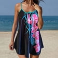 thumbnail image 1 of WILLBEST Robe avec Soutien-Gorge Intégré Maillot de Bain pour Femme Tankini 2 Pcs Maillot de Bain Normal Dos Nu 2 Pcs Imprimé Réglable Couleur d'Impression Rembourré à Bretelles Maillots de Bain Aguichant Tenue de Plage, 1 of 5
