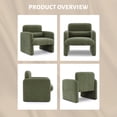 thumbnail image 6 of Single Sofa Chair, Mid Century Modern Accent Chair with Arms and Lumbar Pillow, Reading Chair for Bedroom, Cozy Chenille Armchair, Accent Comfy Living Room Chair, Easy Assembly, 6 of 8