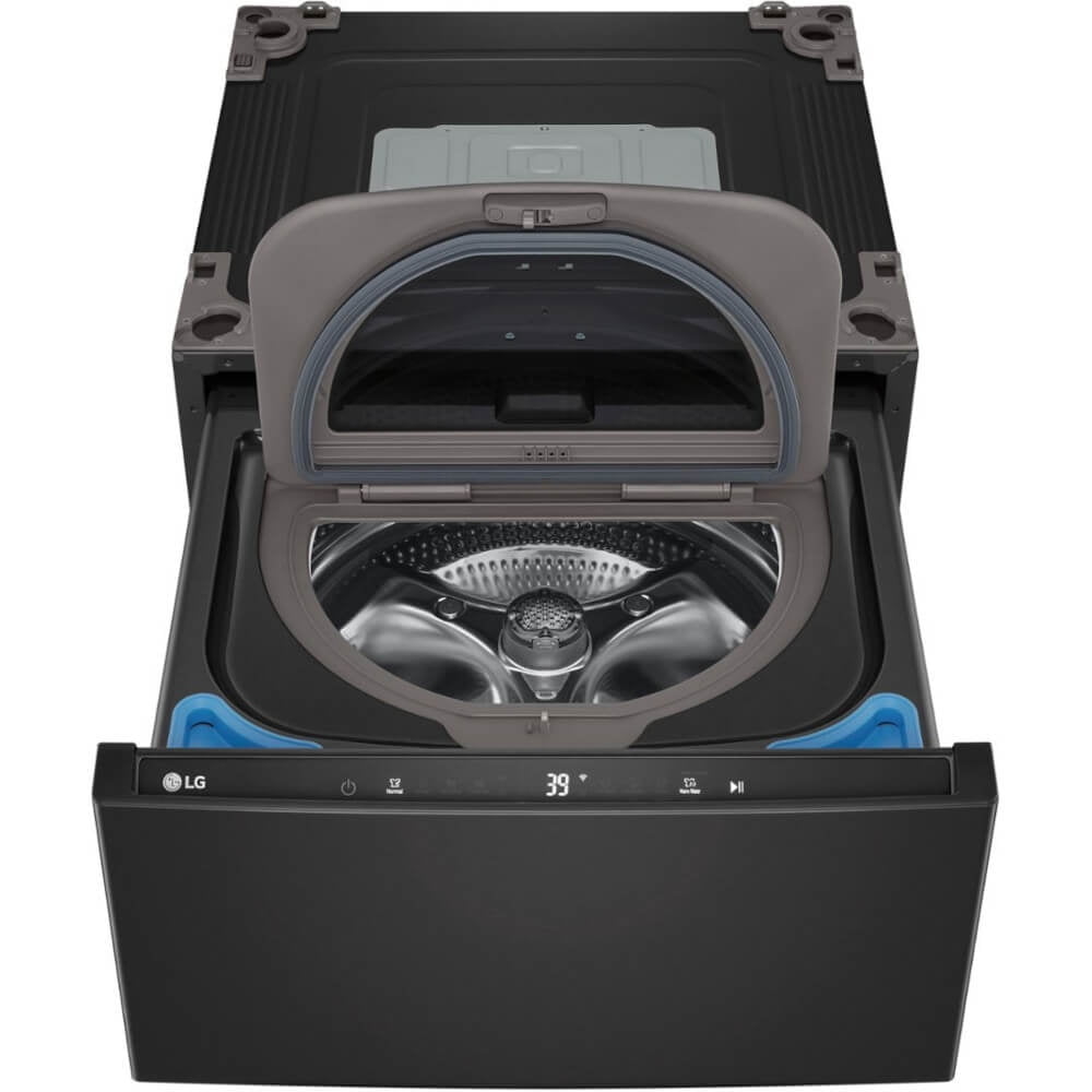 LG WD300CB 1.0 Cu. Ft. SideKick Black Steel Top Load HE Pedestal Washer