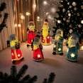 thumbnail image 5 of HCTSHG 3 Pcs Christmas Santa Claus Figurines 6'' Standing Christmas Figurines Ornaments Handcrafted Night Light Crafts Resin Santa Sculpture Holding Lantern Book Cane for Home Decor Gift, 5 of 9