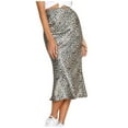 thumbnail image 2 of Skirts for Women Flowy High Waist Leopard Printing Evening Party Slim Fit Black Long Midi Length Casual Skirt M, 2 of 6