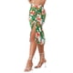thumbnail image 4 of Faldas hawaianas para mujeres INSPIRE CHIC 2024, falda tropical con fruncido frontal y abertura en S, verde, para la playa de verano, 4 of 6