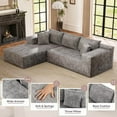 thumbnail image 3 of Furmax 108"  L-Shape Boneless Chaise Sectional Sofa Cloud Couch Sectional Corduroy Couch Set with Deep Seat for Living Room,Chenille Gray, 3 of 8