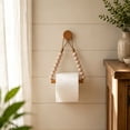 thumbnail image 5 of Djiypn Rope Wall Toilet Paper Holder, Rustic Tissue Rolls Paper Holder Wall Mounted, Nautical Rattan Bathroom Accessories Bathroom Decor - No Punching, 5 of 7