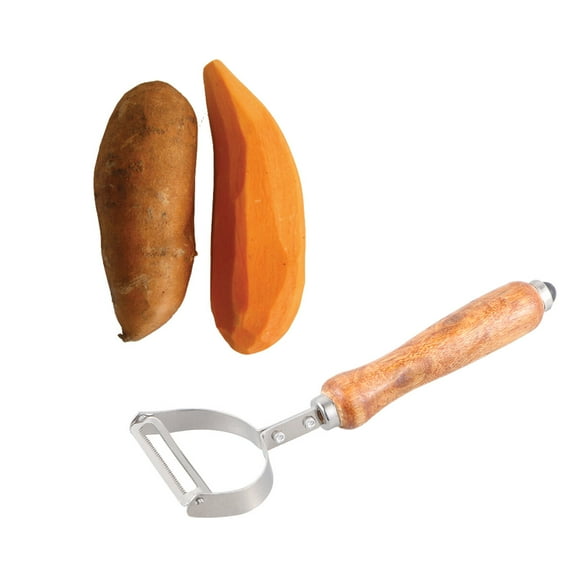 LEORX 1Pcs Potato Peelers Stainless Steel and Wood for Kitchen Tools Home Users and Cooks